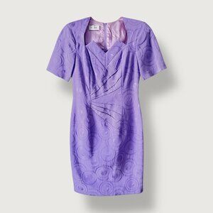 Vintage | Blume | S | Textured Sheath Dress | Purple | Retro | Formal | Wedding